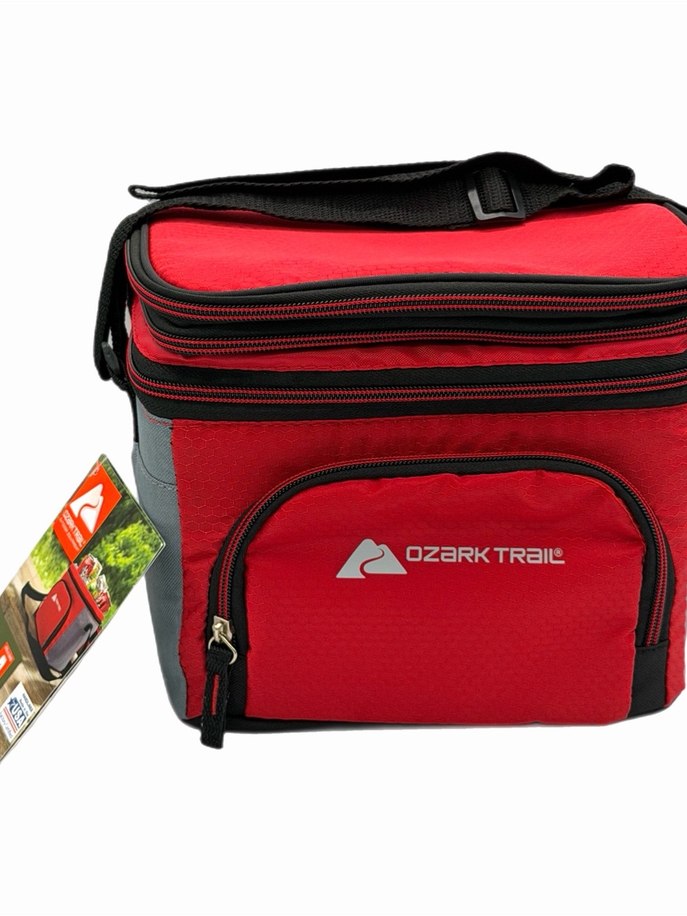 Ozark Trail Red 6-Can Soft-Sided Cooler – Compact insulated Thermal Bag – New